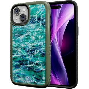 cellhelmet Fortitude Case for iPhone 14 Pro Max | MagSafe Compatible | Dual Protection | Drop Test Certified | Shockproof Durable iPhone 14 Pro Max Mossy Oak Case | Bottomland in Onyx Black(Agua Seafoam | Olive Drab Green)