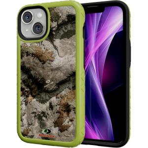 cellhelmet Fortitude Case for iPhone 14 Pro Max | MagSafe Compatible | Dual Protection | Drop Test Certified | Shockproof Durable iPhone 14 Pro Max Mossy Oak Case | Bottomland in Onyx Black(Terra Gila | Electric Lime)