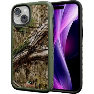 cellhelmet Fortitude Case for iPhone 14 Pro Max | MagSafe Compatible | Dual Protection | Drop Test Certified | Shockproof Durable iPhone 14 Pro Max Mossy Oak Case | Bottomland in Onyx Black(Country DNA | Olive Drab Green)