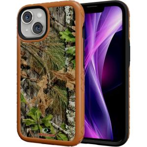cellhelmet Fortitude Case for iPhone 14 Pro Max | MagSafe Compatible | Dual Protection | Drop Test Certified | Shockproof Durable iPhone 14 Pro Max Mossy Oak Case | Bottomland in Onyx Black(Obsession | Burnt Orange)