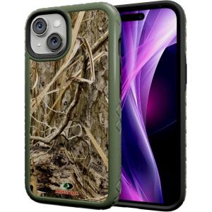 cellhelmet Fortitude Case for iPhone 14 Pro Max | MagSafe Compatible | Dual Protection | Drop Test Certified | Shockproof Durable iPhone 14 Pro Max Mossy Oak Case | Bottomland in Onyx Black(Shadow Grass | Olive Drab Green)