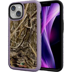 cellhelmet Fortitude Case for iPhone 14 Pro Max | MagSafe Compatible | Dual Protection | Drop Test Certified | Shockproof Durable iPhone 14 Pro Max Mossy Oak Case | Bottomland in Onyx Black(Shadow Grass | Lilac Blossom Purple)