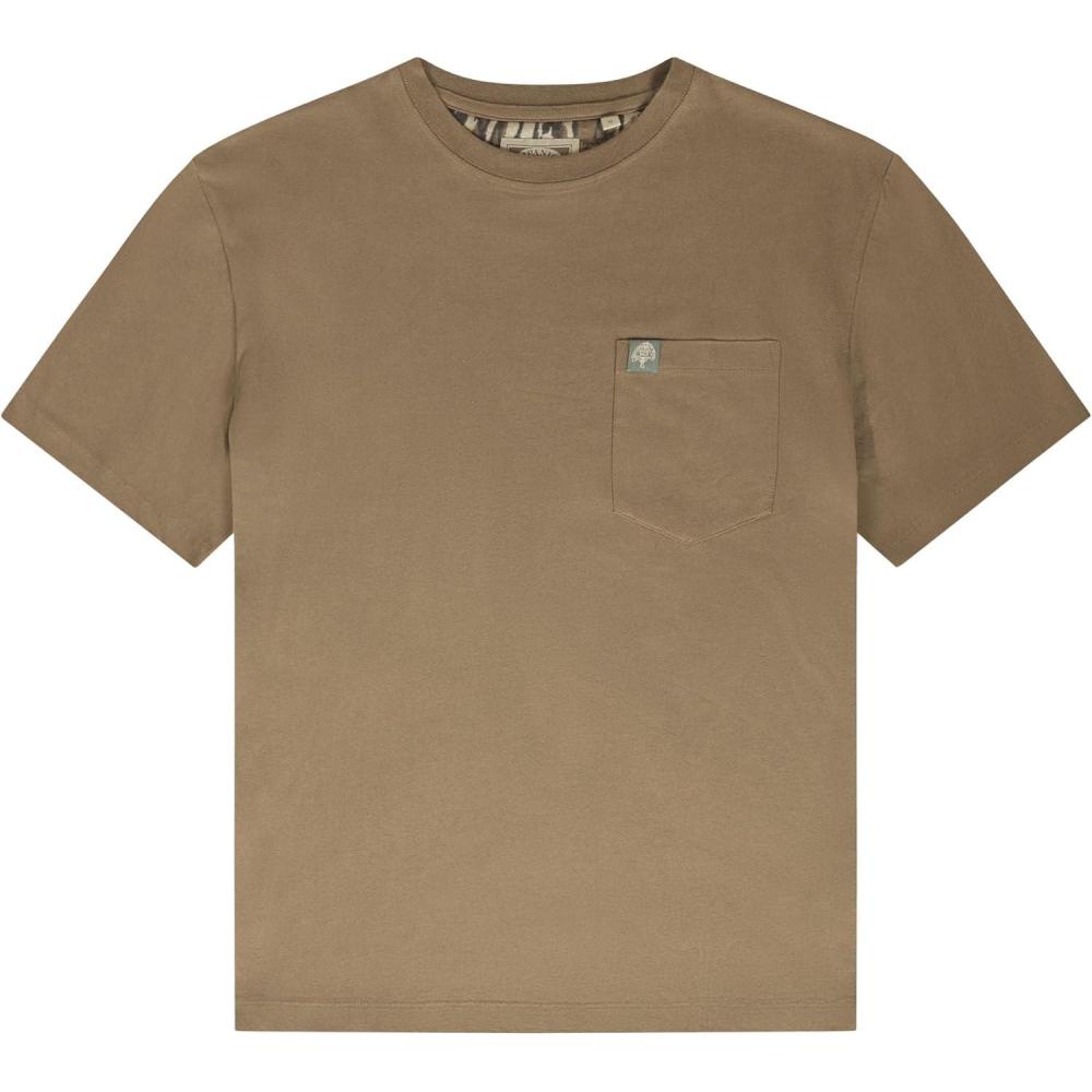 image:imageMossy Oak Cottrell Camp Mens TShirts with Pocket  100 Cotton PreShrunk amp Peached Fabric with 2Way Stretch Casual ShirtBark