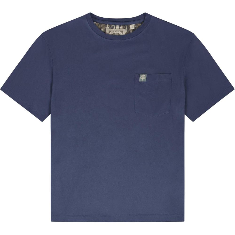 image:imageMossy Oak Cottrell Camp Mens TShirts with Pocket  100 Cotton PreShrunk amp Peached Fabric with 2Way Stretch Casual ShirtMidnight Navy