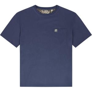 Mossy Oak Cottrell Camp Men’s T-Shirts with Pocket | 100% Cotton, Pre-Shrunk & Peached Fabric with 2-Way Stretch Casual Shirt(Midnight Navy)