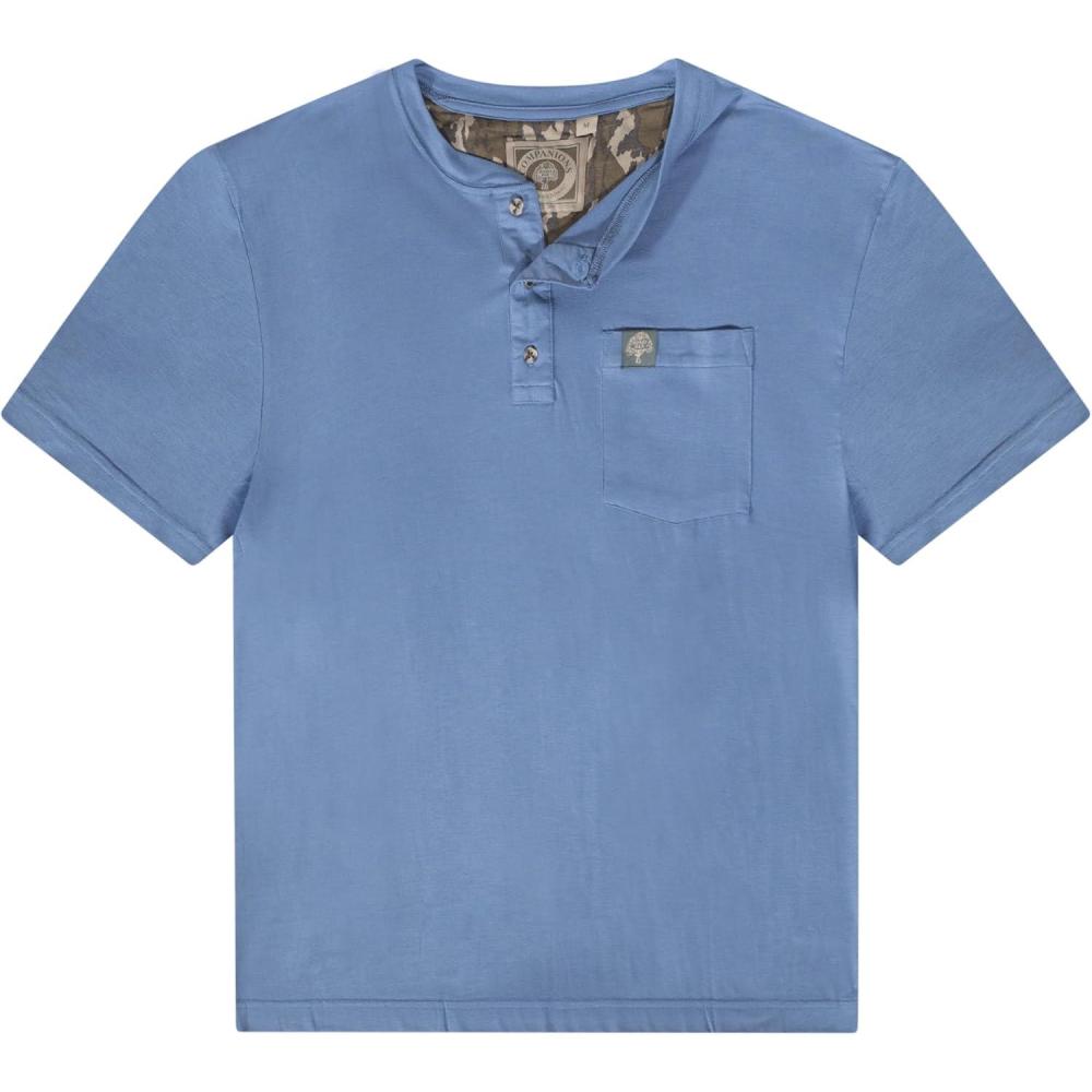 image:imageMossy Oak Tombigbee Light Henley Shirt for Men with Pocket  Outdoor Fishing amp Travel Tee  Casual Mens Camp TShirt S3XLBluefin