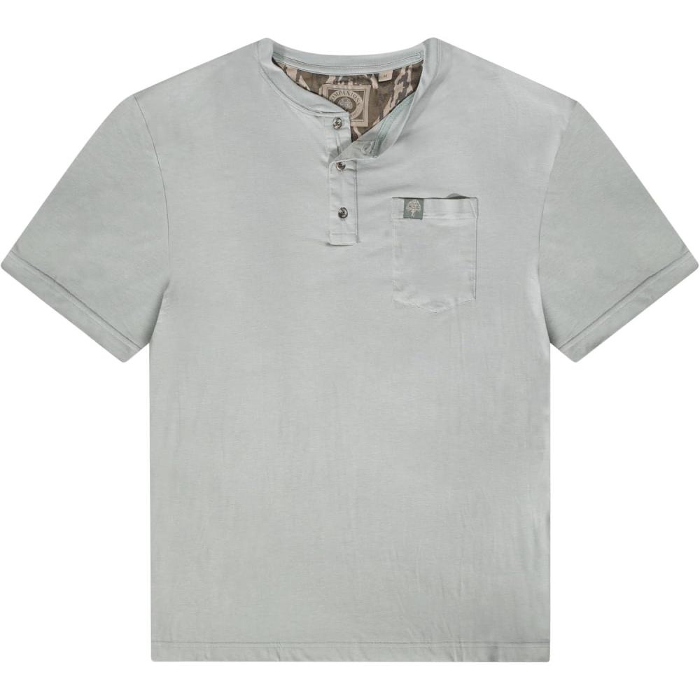image:imageMossy Oak Tombigbee Light Henley Shirt for Men with Pocket Outdoor Fishing amp Travel Tee Casual Mens Camp TShirt S3XLMoss