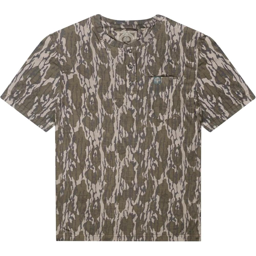 image:imageMossy Oak Tombigbee Light Henley Shirt for Men with Pocket  Outdoor Fishing amp Travel Tee  Casual Mens Camp TShirt S3XLOriginal Bottomland