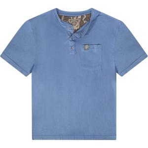 Mossy Oak Tombigbee Light Henley Shirt for Men with Pocket | Outdoor Fishing & Travel Tee | Casual Men’s Camp T-Shirt (S–3XL)(Bluefin)