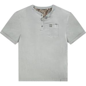 Mossy Oak Tombigbee Light Henley Shirt for Men with Pocket | Outdoor Fishing & Travel Tee | Casual Men’s Camp T-Shirt (S–3XL)(Moss)