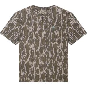 Mossy Oak Tombigbee Light Henley Shirt for Men with Pocket | Outdoor Fishing & Travel Tee | Casual Men’s Camp T-Shirt (S–3XL)(Original Bottomland)