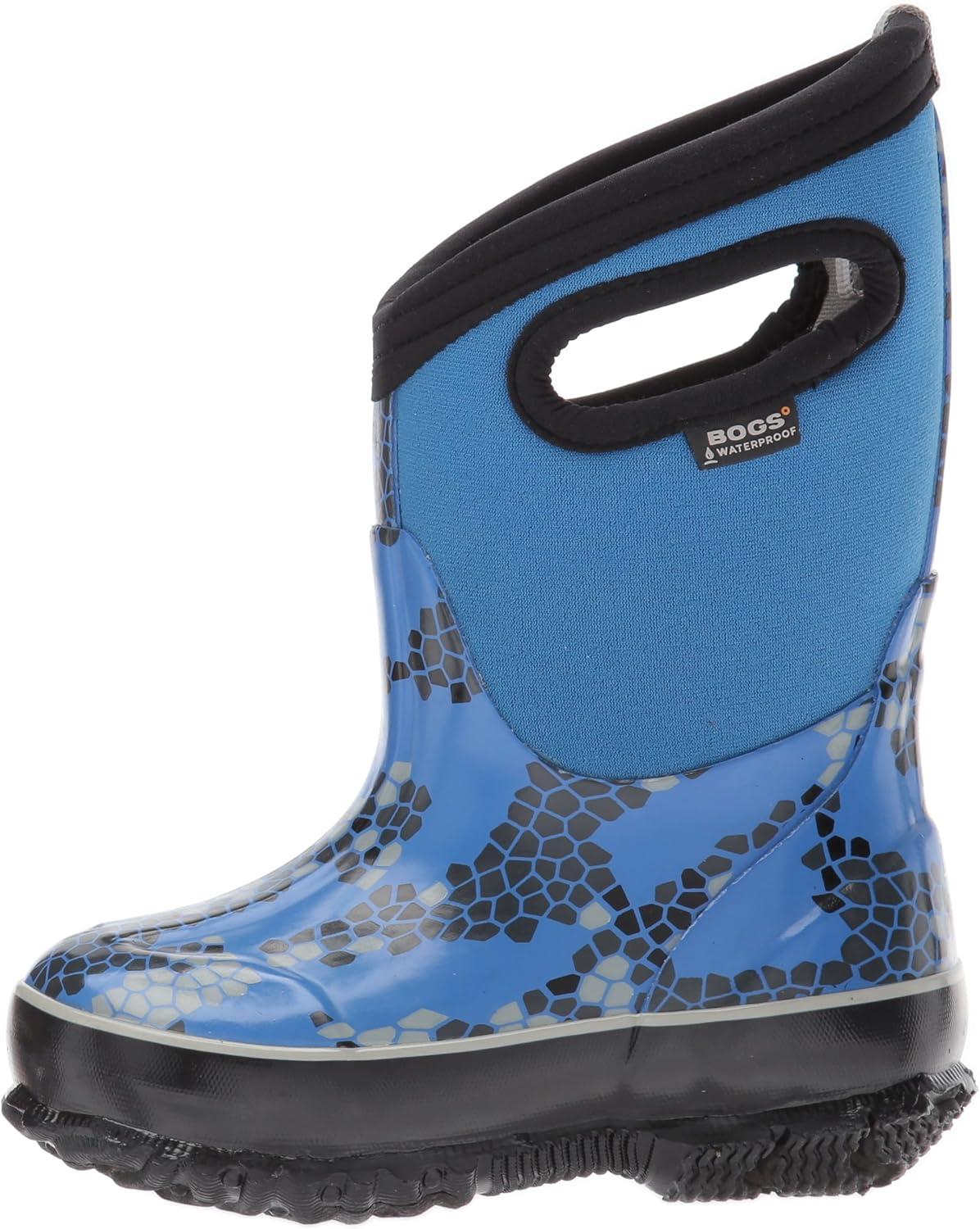 image:imageBOGS unisexchild Classic High Waterproof Insulated Rubber Neoprene Rain BootSnow BootAxel PrintBlueMulti