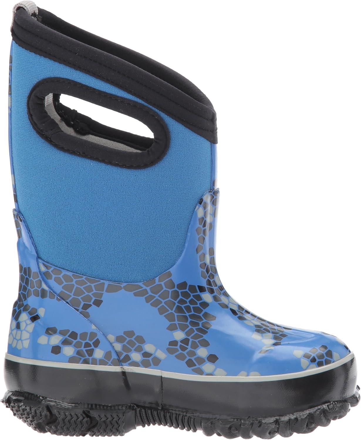 image:imageBOGS unisexchild Classic High Waterproof Insulated Rubber Neoprene Rain BootSnow BootAxel PrintBlueMulti