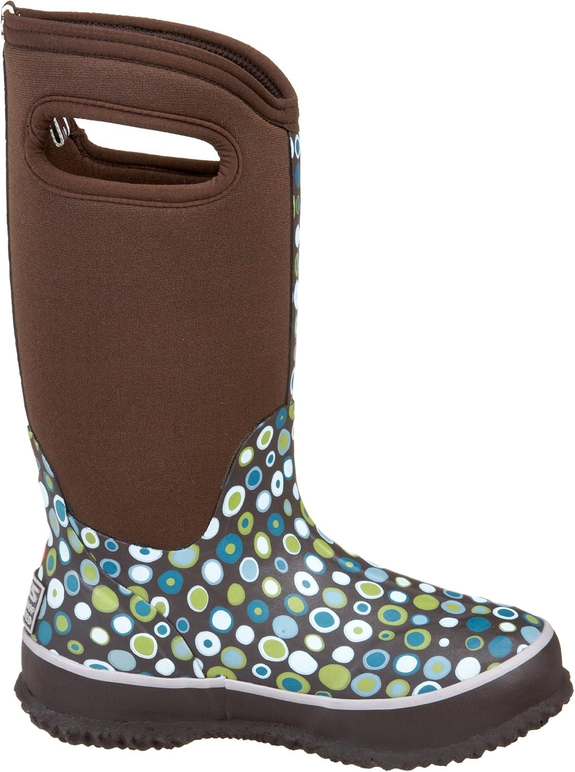 image:imageBOGS unisexchild Classic High Waterproof Insulated Rubber Neoprene Rain BootSnow BootDots PrintChocolateMulti