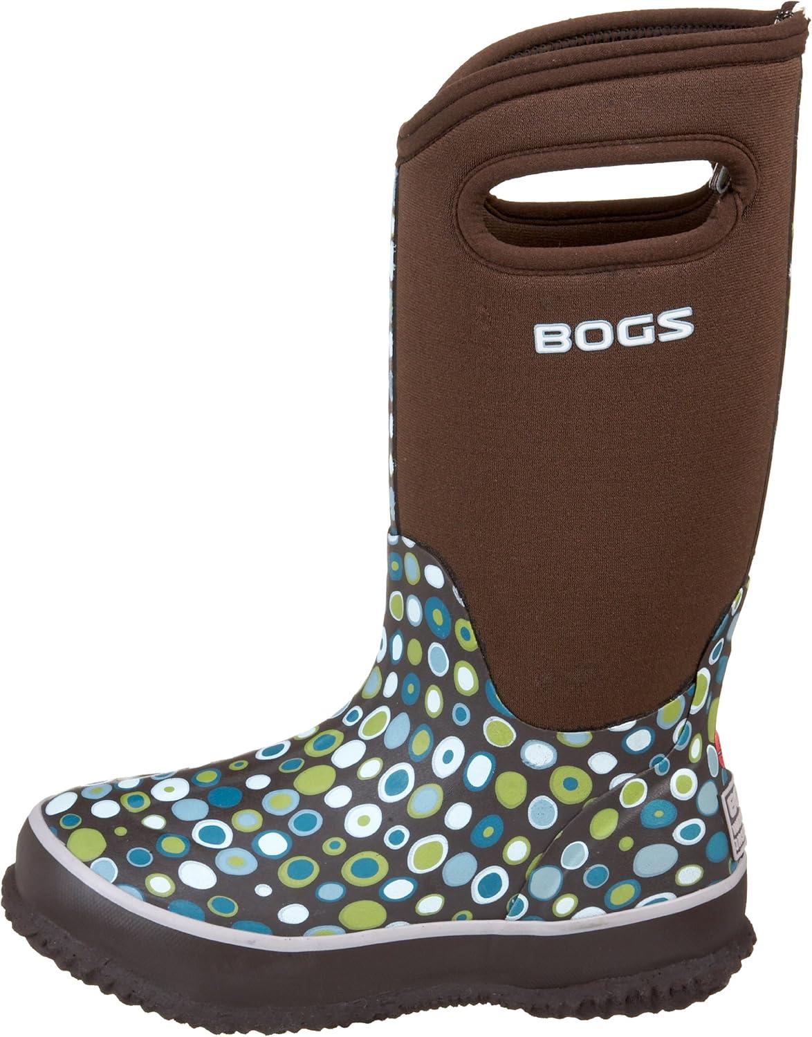 image:imageBOGS unisexchild Classic High Waterproof Insulated Rubber Neoprene Rain BootSnow BootDots PrintChocolateMulti