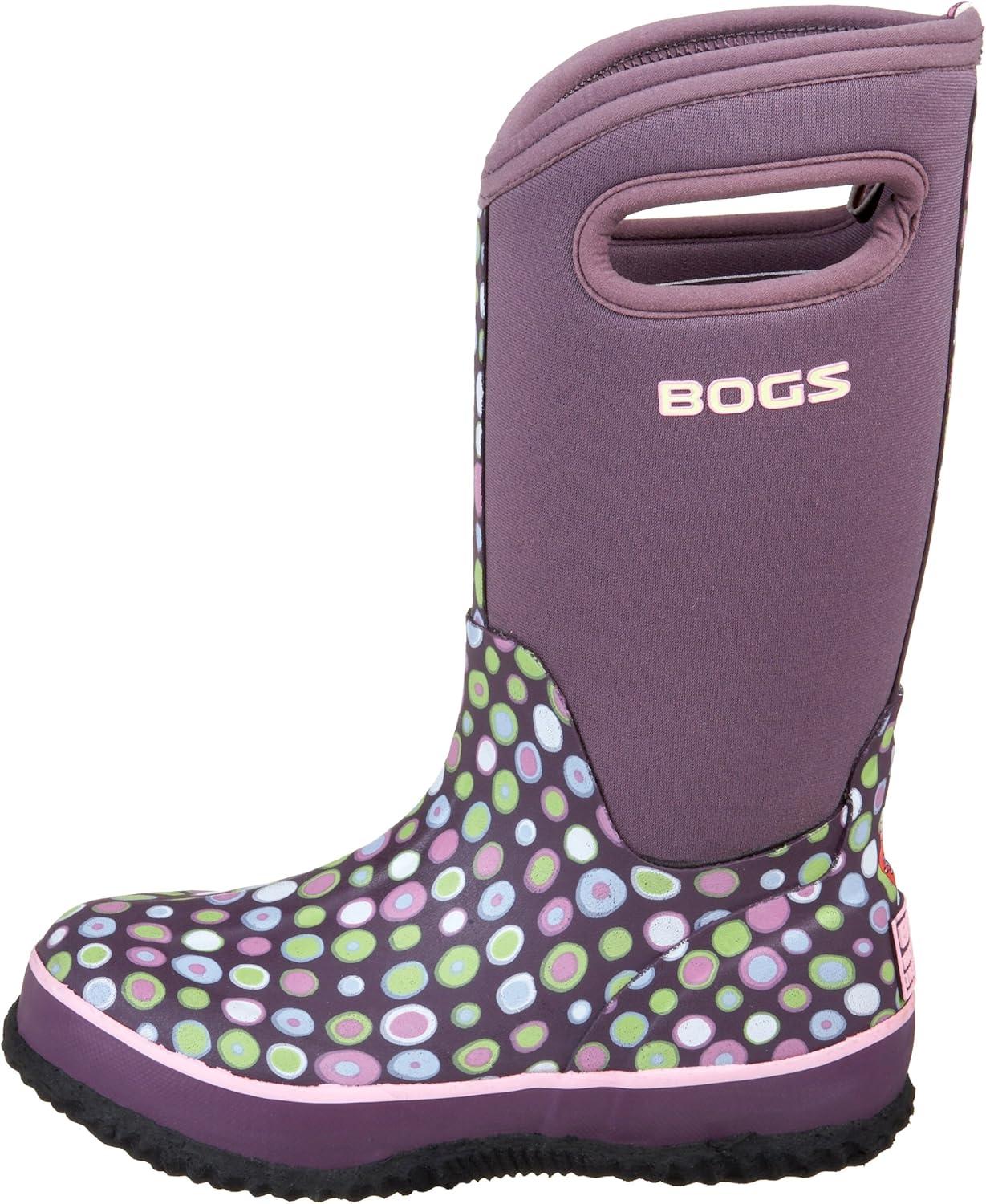 image:imageBOGS unisexchild Classic High Waterproof Insulated Rubber Neoprene Rain BootSnow BootDots PrintPurpleMulti