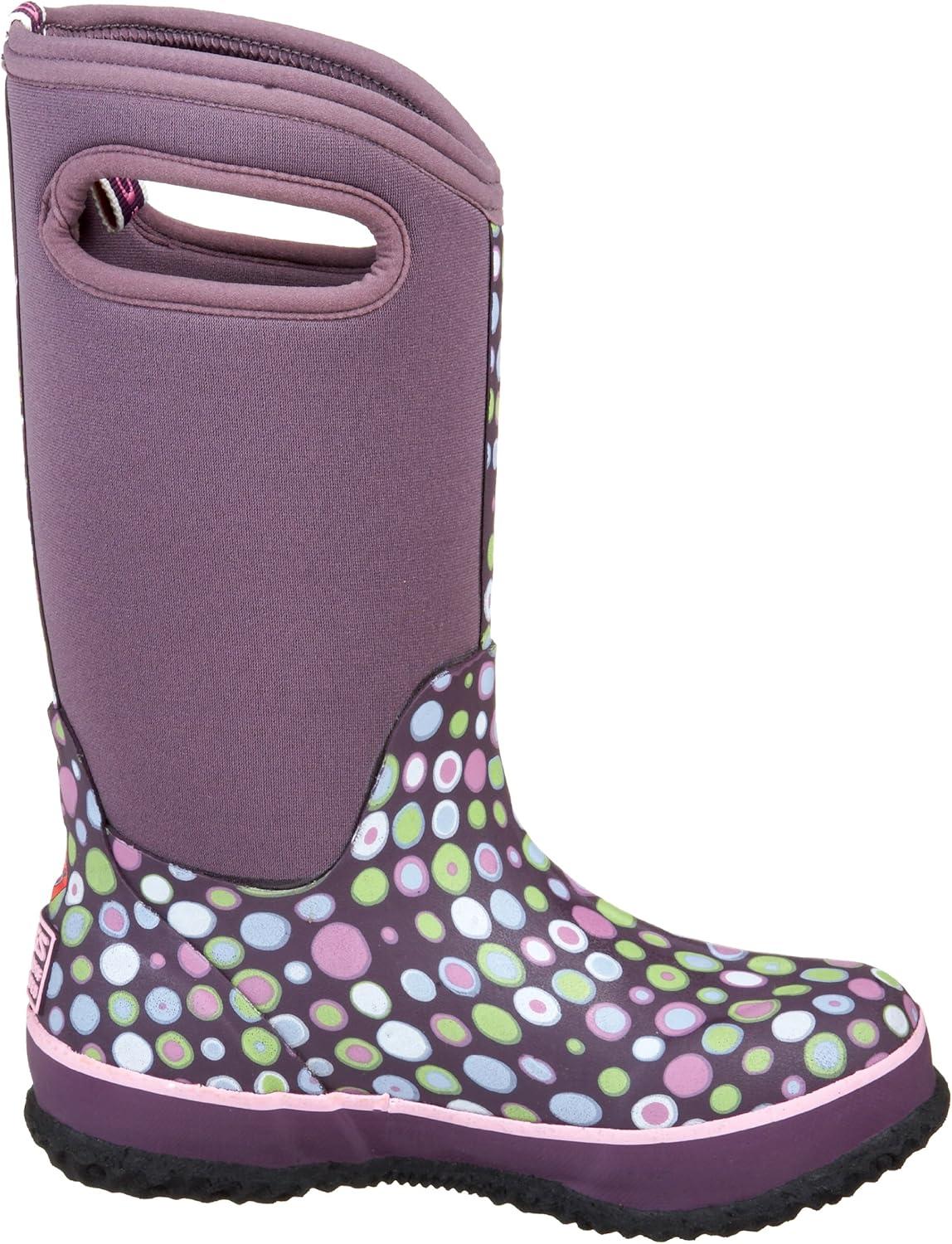 image:imageBOGS unisexchild Classic High Waterproof Insulated Rubber Neoprene Rain BootSnow BootDots PrintPurpleMulti
