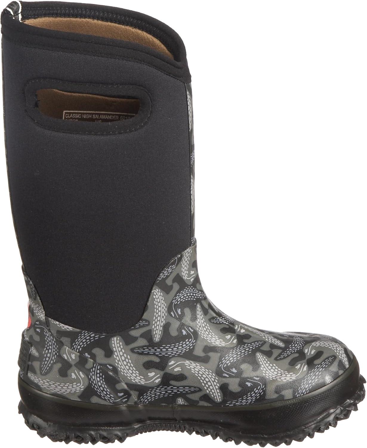 image:imageBOGS unisexchild Classic High Waterproof Insulated Rubber Neoprene Rain BootSnow BootSalamander PrintBlackMulti