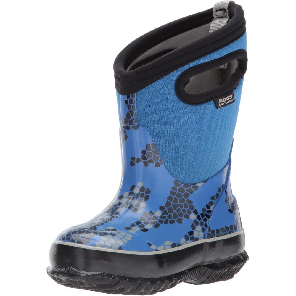 image:imageBOGS unisexchild Classic High Waterproof Insulated Rubber Neoprene Rain BootSnow BootAxel PrintBlueMulti