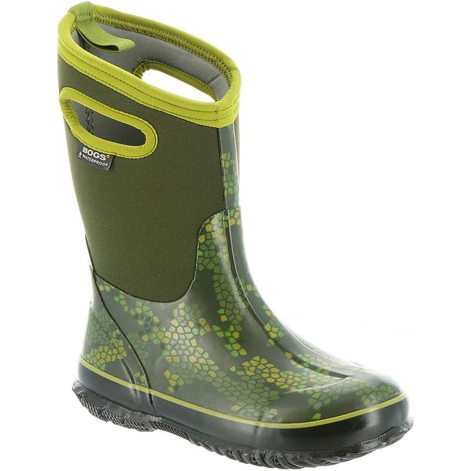 image:imageBOGS unisexchild Classic High Waterproof Insulated Rubber Neoprene Rain BootSnow BootAxel PrintMossMulti