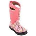 BOGS unisex-child Classic High Waterproof Insulated Rubber Neoprene Rain BootSnow Boot(Bubbles Print/Pink/Multi)