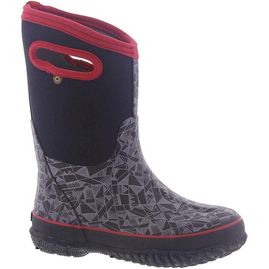 image:imageBOGS unisexchild Classic High Waterproof Insulated Rubber Neoprene Rain BootSnow BootMaze Geo Print Black