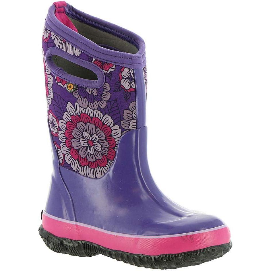 image:imageBOGS unisexchild Classic High Waterproof Insulated Rubber Neoprene Rain BootSnow BootPansies PrintPurpleMulti