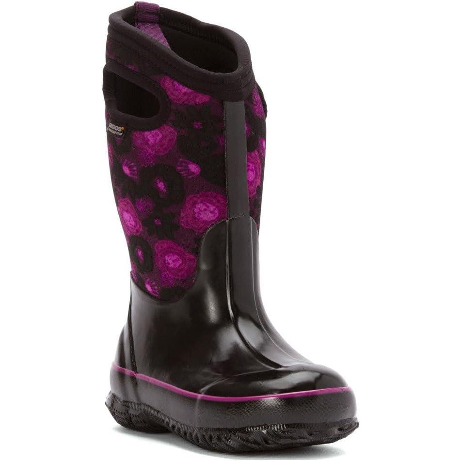 image:imageBOGS unisexchild Classic High Waterproof Insulated Rubber Neoprene Rain BootSnow BootWatercolor PrintBlackMulti