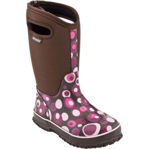 BOGS unisex-child Classic High Waterproof Insulated Rubber Neoprene Rain BootSnow Boot(Chocolate)