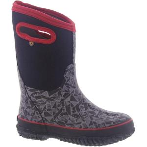 BOGS unisex-child Classic High Waterproof Insulated Rubber Neoprene Rain BootSnow Boot(Maze Geo Print – Black)
