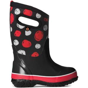 BOGS unisex-child Classic High Waterproof Insulated Rubber Neoprene Rain BootSnow Boot(Sketched Dots Print/Black/Multi)