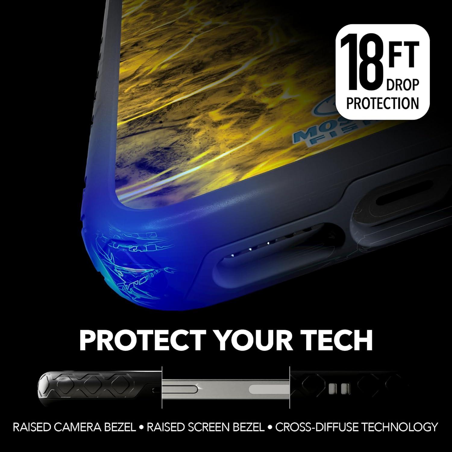image:imagecellhelmet Mossy Oak Agua Seafoam DualLayer Case in Slate Blue Designed for iPhone XR Shock amp Drop Proof Durable As Seen on Shark TankAgua Yellowfin Slate Blue