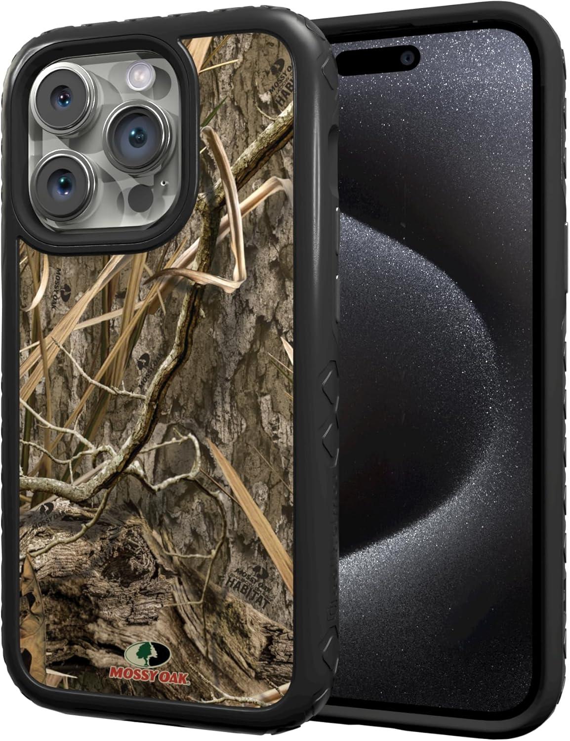 image:imagecellhelmet Mossy Oak Terra Gila DualLayer Case in Gray Designed for iPhone 13 Pro Max Shock amp Drop Proof Durable As Seen on Shark TankShadow Grass Onyx Black