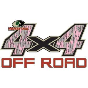 Mossy Oak Graphics Logo 4×4 Off Road Decal, Easy to Install, No-fade, Cast Vinyl, Hi-Def, Matte Finish, Many Patterns(Bottomland Pink)