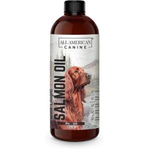 Wild Caught Salmon Oil | Optimal Source Omega 3 Fish Oil Liquid Food Supplement for Dogs Skin, Coat, Joint, and Immune Health, 16 fl oz