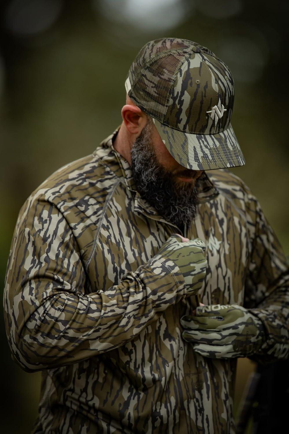 image:imageNomad Mens Mirage 14 Zip Performance Hunting Pullover ShirtMossy Oak Bottomland