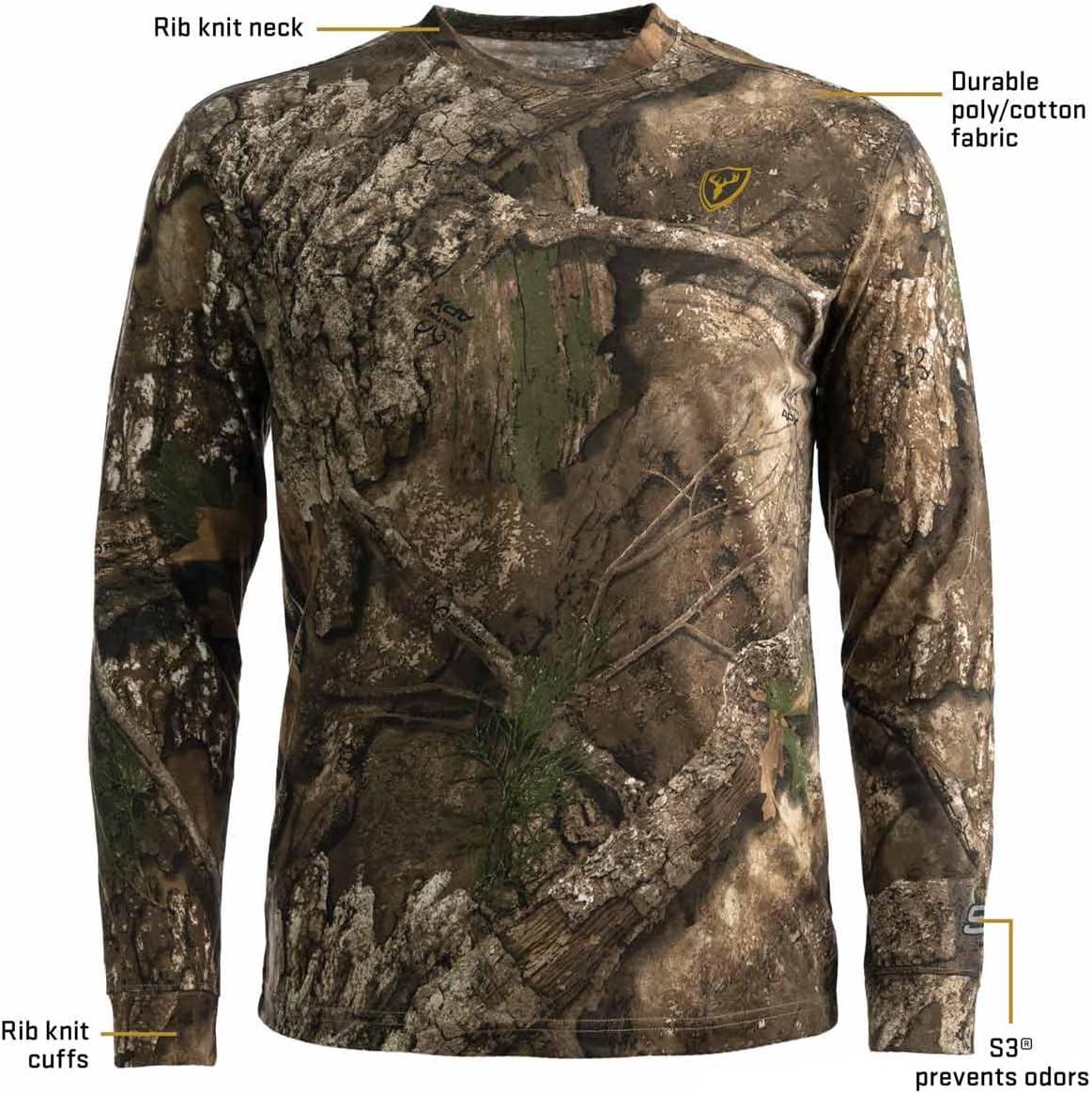 image:imageSCENTBLOCKER Scent Blocker Fused Cotton Lightweight LongSleeve Shirt Camo Hunting ClothesRealtree Apx