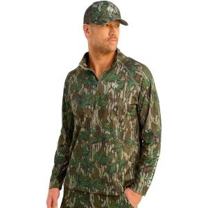 Nomad Men’s Mirage 1/4 Zip, Performance Hunting Pullover Shirt(Mossy Oak Greenleaf)