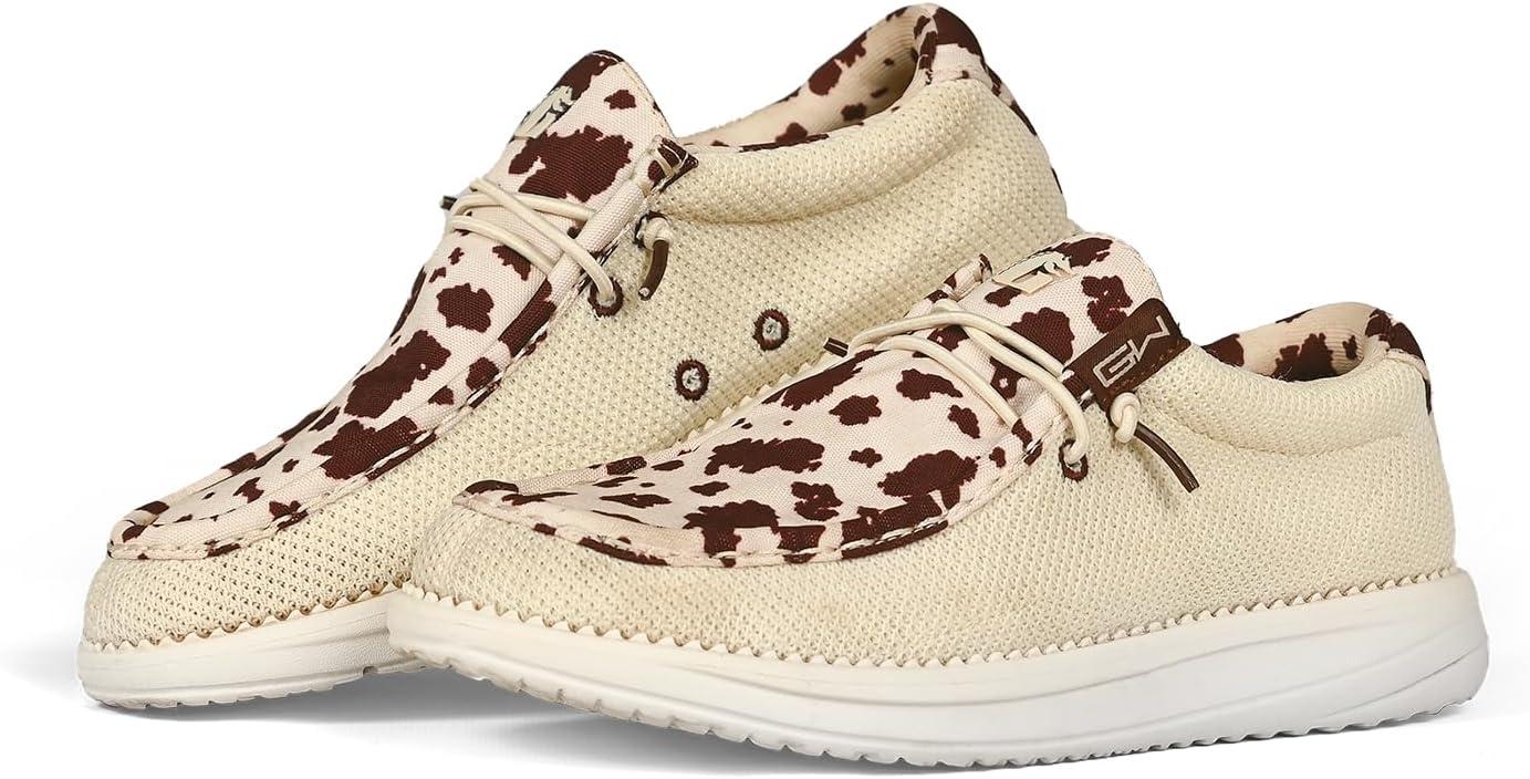 image:imageGator Waders Womens Camp Shoes Breathable SlipOn Loafers Elastic Laces Ultralight All Day Cushioning Fitted FeelBrown Cow
