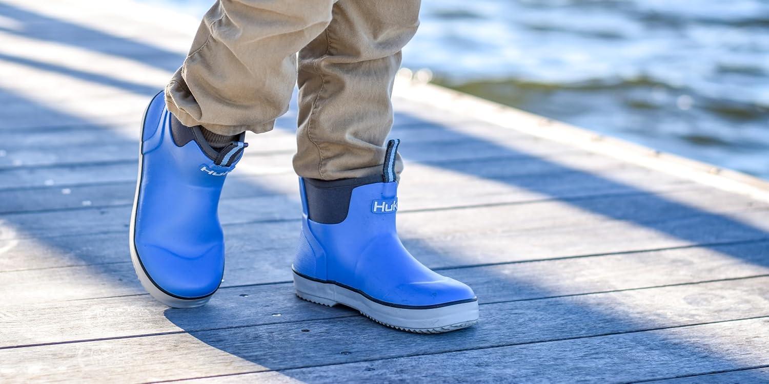 image:imageHUK Kids Rogue Wave Shoe HighPerformance Fishing amp Deck Boot for YouthMarolina Blue