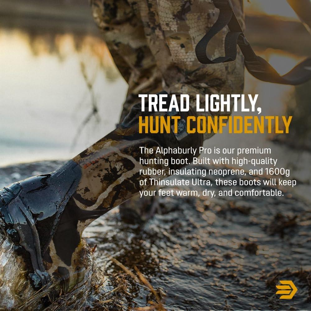 image:imageLaCrosse Alphaburly Pro 18 Insulated Hunting Boots for Men Featuring Waterproof Rubber 1600G Thinsulate and EVA Footbed First Lite CipherRealtree Edge