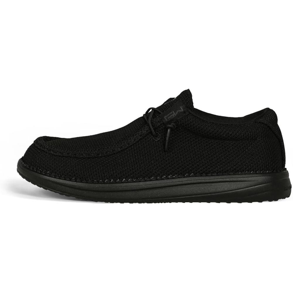 image:imageGator Waders Womens Camp Shoes Breathable SlipOn Loafers Elastic Laces Ultralight All Day Cushioning Fitted FeelBlack
