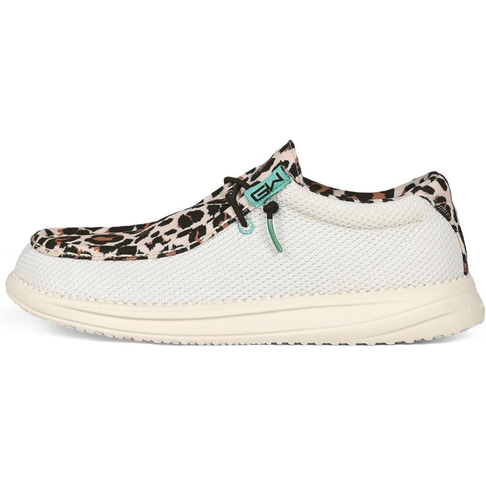 image:imageGator Waders Womens Camp Shoes Breathable SlipOn Loafers Elastic Laces Ultralight All Day Cushioning Fitted FeelLeopard