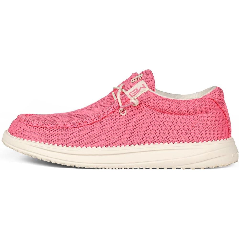 image:imageGator Waders Womens Camp Shoes Breathable SlipOn Loafers Elastic Laces Ultralight All Day Cushioning Fitted FeelPink