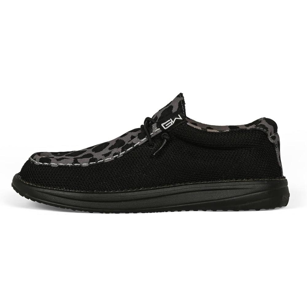 image:imageGator Waders Womens Camp Shoes  Breathable SlipOn Loafers  Elastic Laces  Ultralight All Day Cushioning  Fitted FeelShadow Leopard