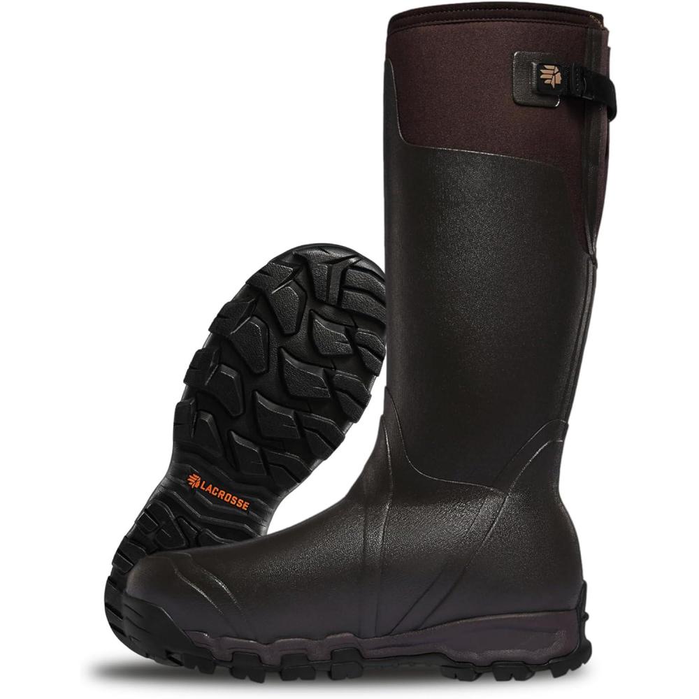 image:imageLaCrosse Alphaburly Pro 18 Insulated Hunting Boots for Men Featuring Waterproof Rubber 1600G Thinsulate and EVA Footbed First Lite CipherBrown