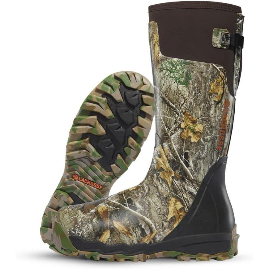 image:imageLaCrosse Burly Rubber Hunting amp Work Boots for Men Waterproof ZXT Rubber with Foam Insulation Top Strap EVA Footbed and SlipResistant OutsoleRealtree Edge