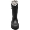BOGS unisex-child Bogs Kids Rainboot(Plush – Solid Black)