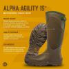 LaCrosse 15″ Alpha Agility Snake Boots for Women Featuring Waterproof Rubber, Eva Soles, and Snake Guard Toe Protection(Brown/Green)