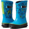 BOGS unisex-child Bogs Kids Rainboot(Cool Dinos Print – Electric Blue)